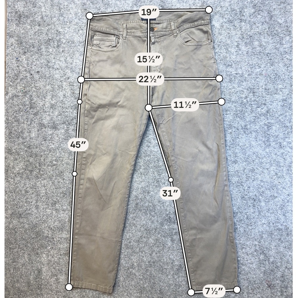 Halsey 44 Textured Dobby Pants Mens 34 Taupe Brown Good 5-Pocket Trousers - Picture 10 of 11